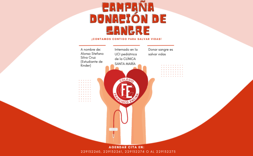 Cartel Donación de Sangre Ilustrado Rojo (29.7 x 29.7 cm) (30 x 15 cm)